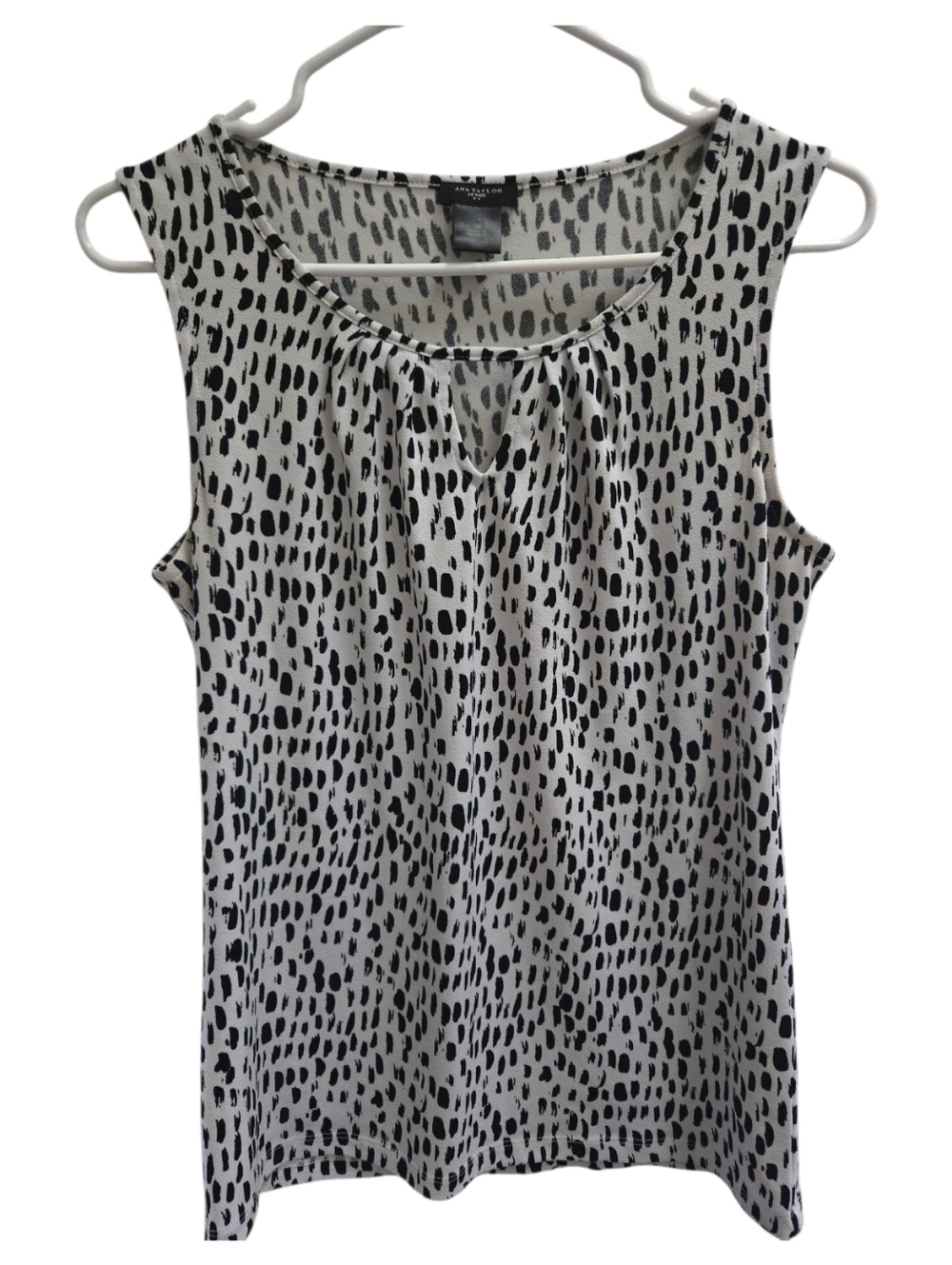 Ann Taylor Black and White Sleeveless Top Sz S/P